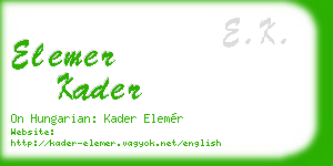 elemer kader business card